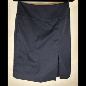 BANANA REPUBLIC Fitted Black Pencil Midi Cotton Skirt STRETCH SIZE 4
